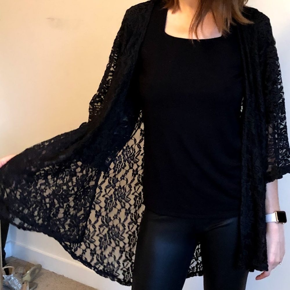 Black Lace Kimono